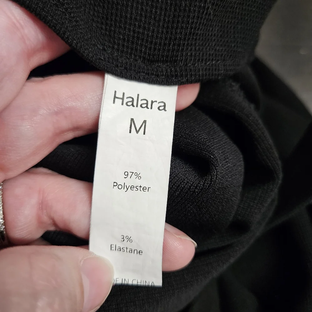 Halara Waffle Casual Maternity Jogger Overalls with Pockets medium black - Picture 12 of 12